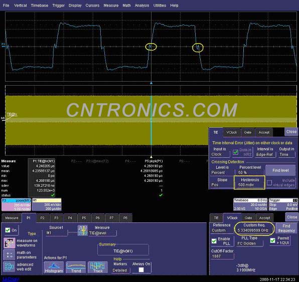 圖三 使用TIE的缺省設(shè)置，Hysteresis值為500mdiv 