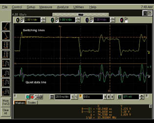 測量BGA封裝中的并發(fā)開關(guān)噪聲。