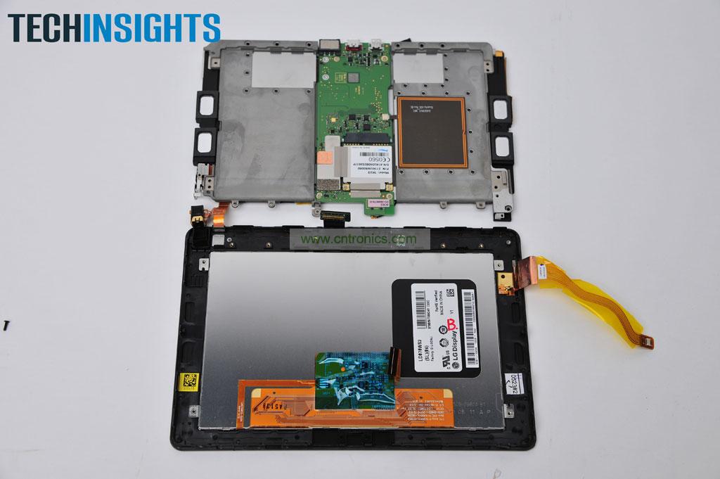 將電池組和主板與顯示器分離