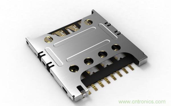 超薄插拔式Micro SIM卡連接器，高度僅為1.24毫米