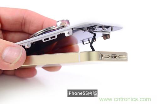土豪金iPhone 5S拆解：內(nèi)部結(jié)構(gòu)升級(jí)，維修難度增加