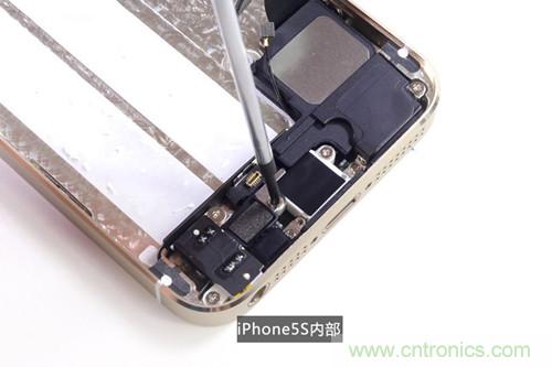 土豪金iPhone 5S拆解：內(nèi)部結(jié)構(gòu)升級(jí)，維修難度增加