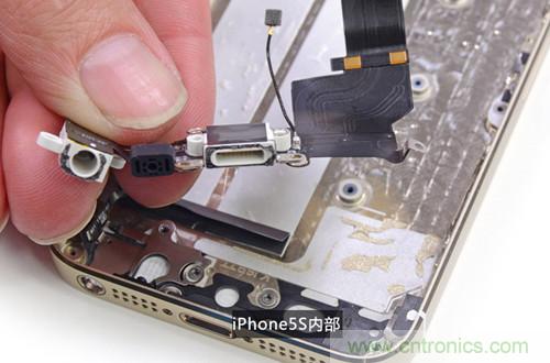 土豪金iPhone 5S拆解：內(nèi)部結(jié)構(gòu)升級(jí)，維修難度增加