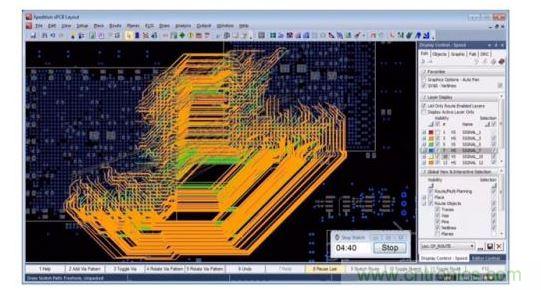 秒表顯示從繪制草圖到完成此復(fù)雜布局花費(fèi)了不到五分鐘。