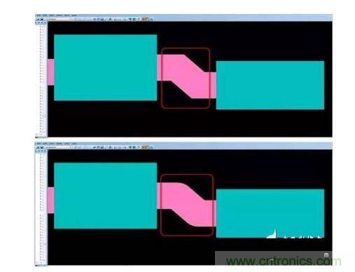 有效的PCB 設(shè)計工具會自動考慮用于繪制形狀的線型，以計算準(zhǔn)確的線條寬度，幫助您輕松創(chuàng)建尖拐角。