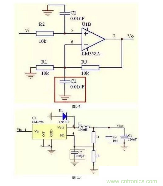 2、不要在運放輸出直接并接電容