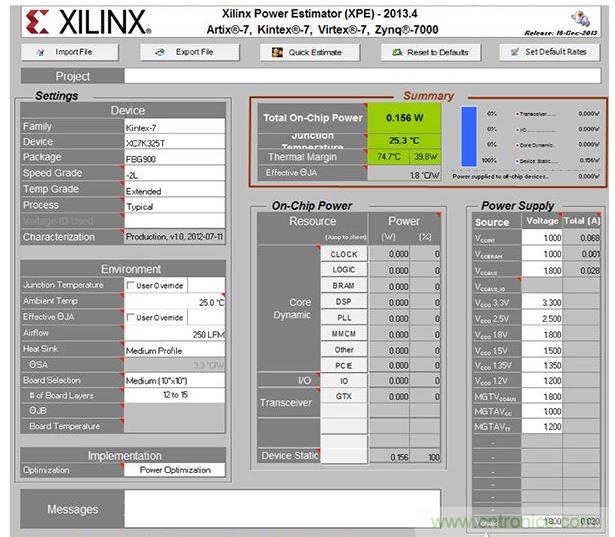 功率估算器工具。