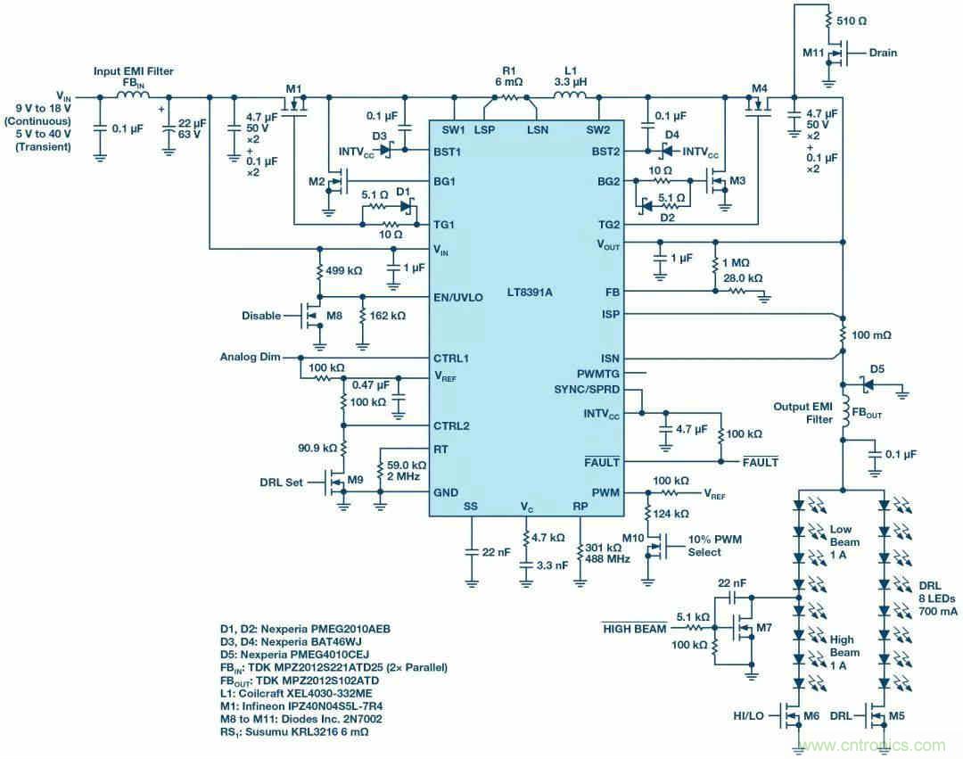 一顆芯驅(qū)動整個車前燈組，這個控制器是怎么做到滴？