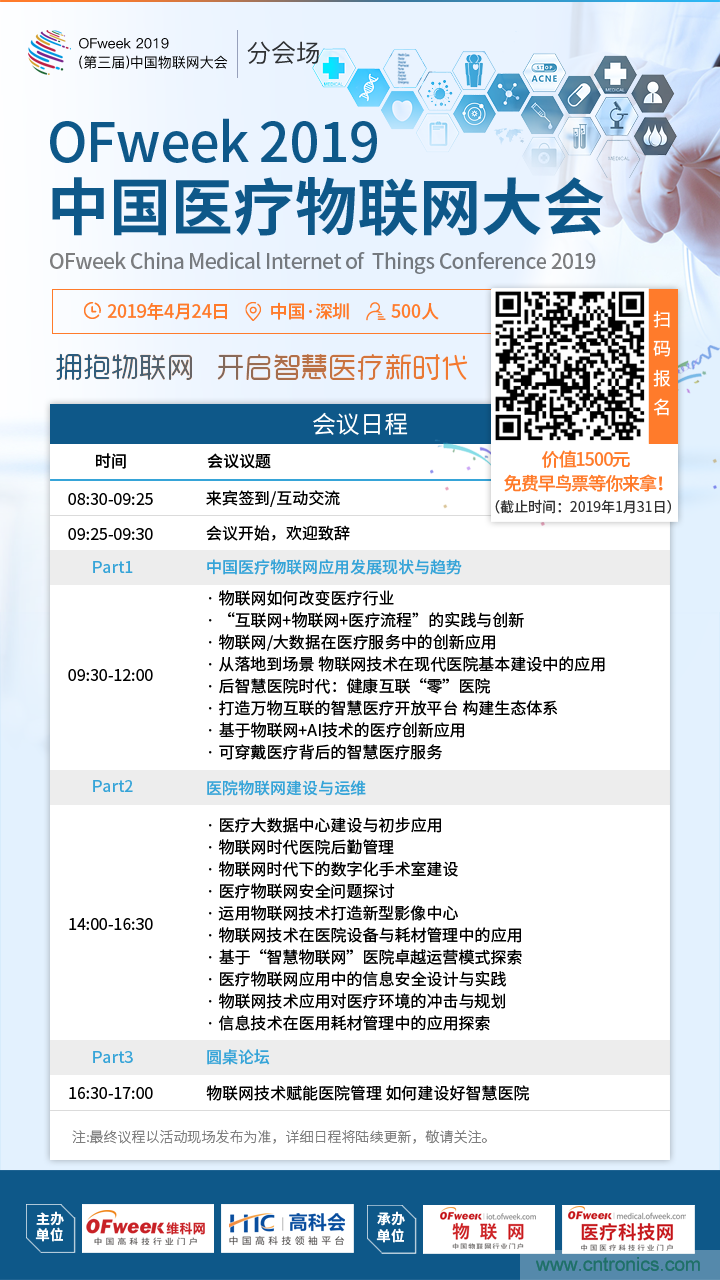 透析行業(yè)前瞻性話(huà)題 －－OFweek 2019中國(guó)醫(yī)療物聯(lián)網(wǎng)大會(huì)邀您共襄盛舉！