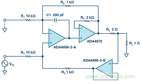 高精度、快速建立的大電流源