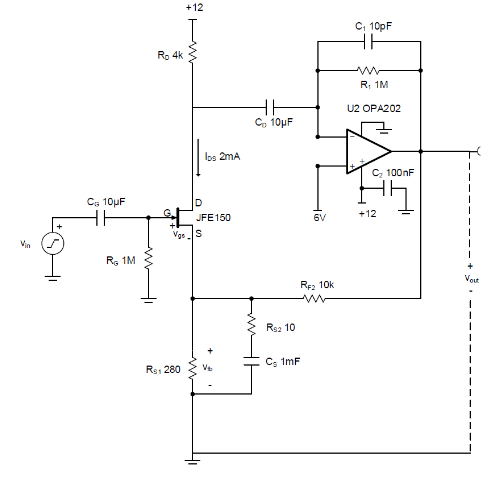 如何使用分立式 JFET 放大低噪聲電路中的小信號？