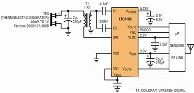 基于無(wú)線(xiàn)傳感器超低功率能量收集器的供電系統(tǒng)設(shè)計(jì)