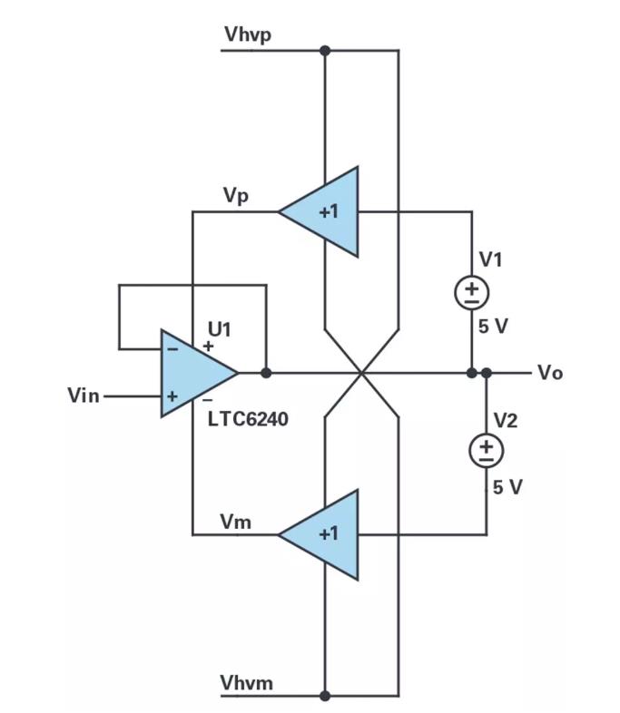 能否讓低壓放大器自舉來獲得高壓緩沖器？